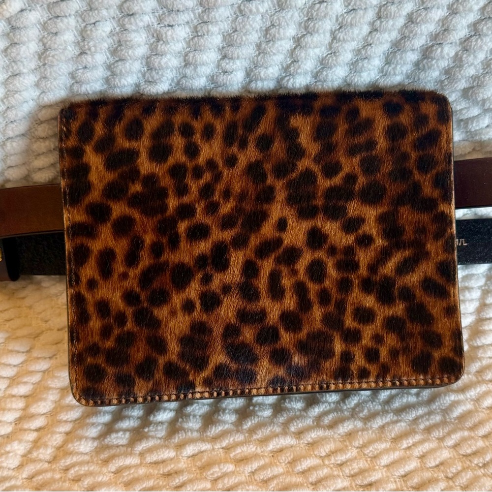 J.Jill Leopard Print Calf Hair Belt Bag